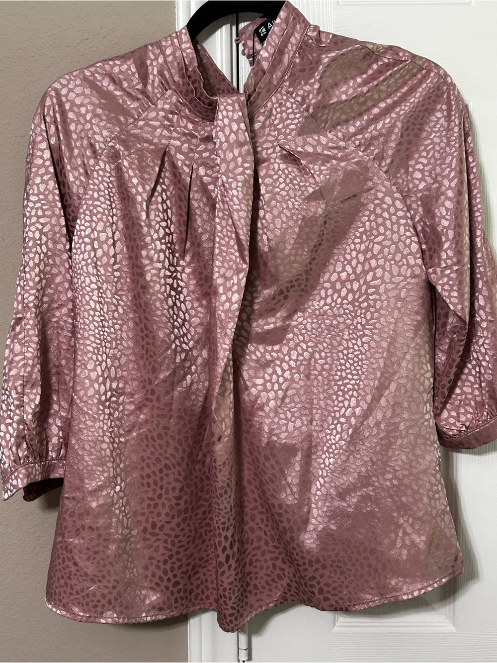 Women's Allegra K blouses satin tie-neck top
Size (Small)